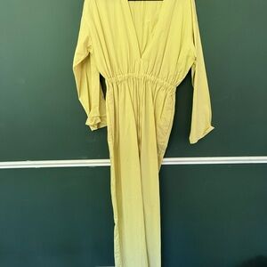 Zara Light Yellow V-Neck romper